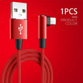 USB to Type-C fast charging data cable in black, blue, and red, available in 0.25m, 1m, and 1.5m lengths.