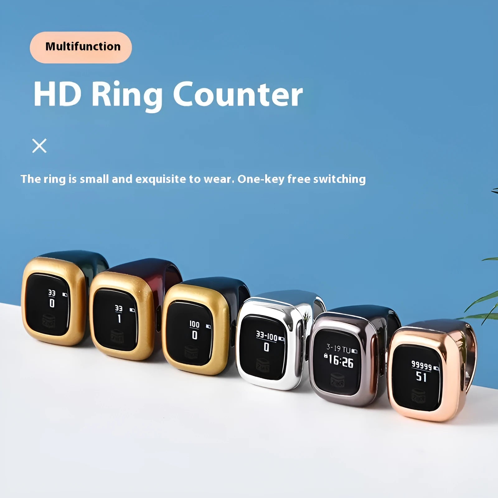 Electronic digital counter for zikr and prayer counting with vibration reminder function