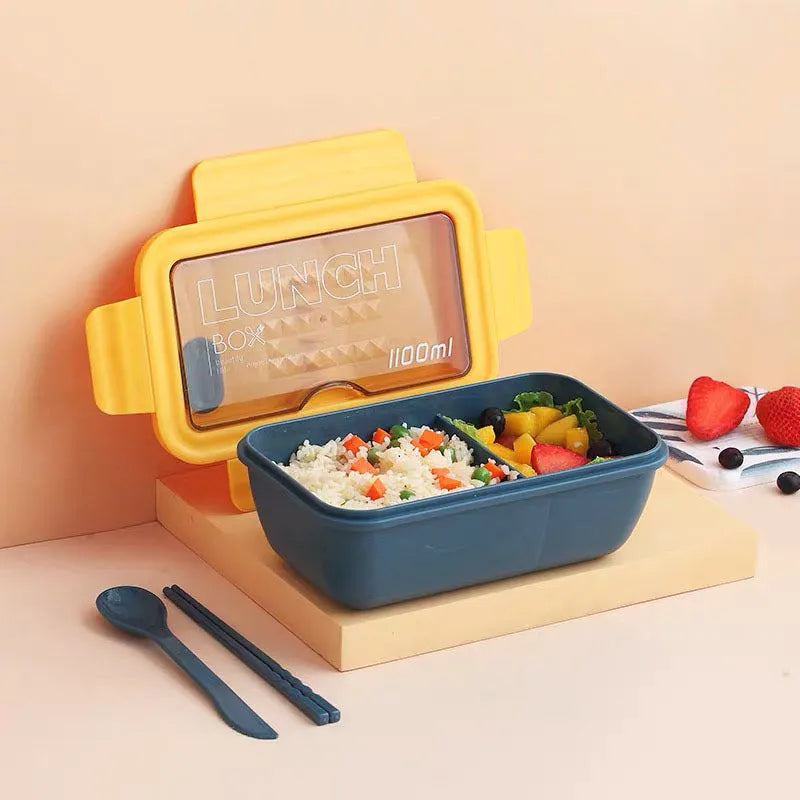 Four-layer partitioned bento box in Nordic style design measuring 20.5cm long