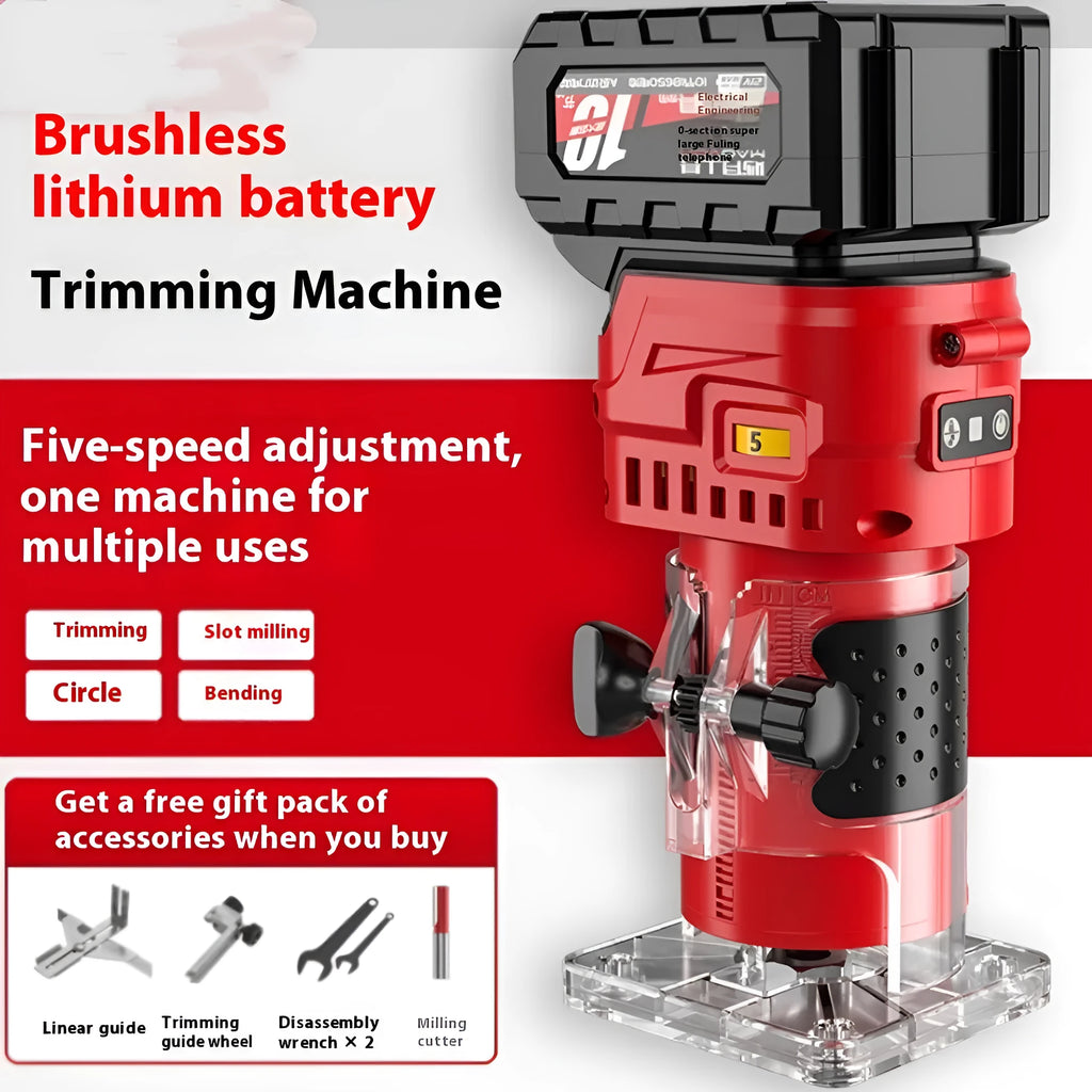 Brushless lithium battery trimmer engraving machine bare metal model for woodworking and household use