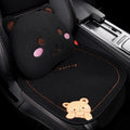 Car seat cushion set showing square cushion and lumbar support pillow in grey colour.