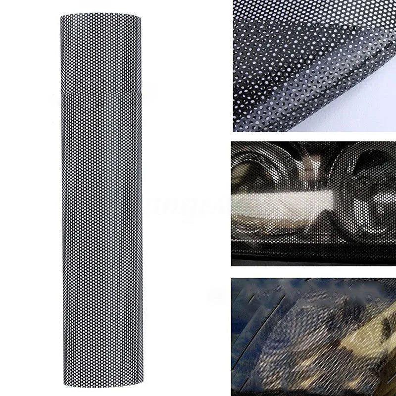 Perforated mesh style automotive colour changing film measuring 30cm by 106cm