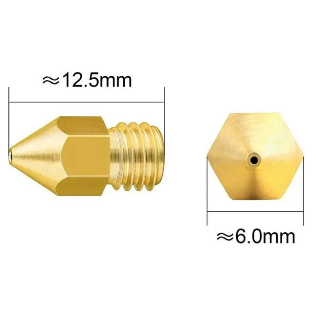 MK8 brass 3D printer nozzle 0.4mm M6 thread input 1.75mm for Creality 44 pack
