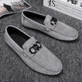 Men's black and grey suede and leather casual shoes with rubber sole