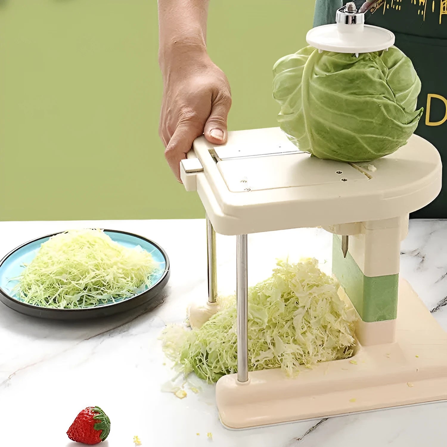 Beige stainless steel kitchen vegetable slicer chopper and grater tool