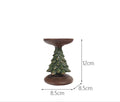 Resin Christmas tree candle holder in small, medium, and large sizes for festive living room decor