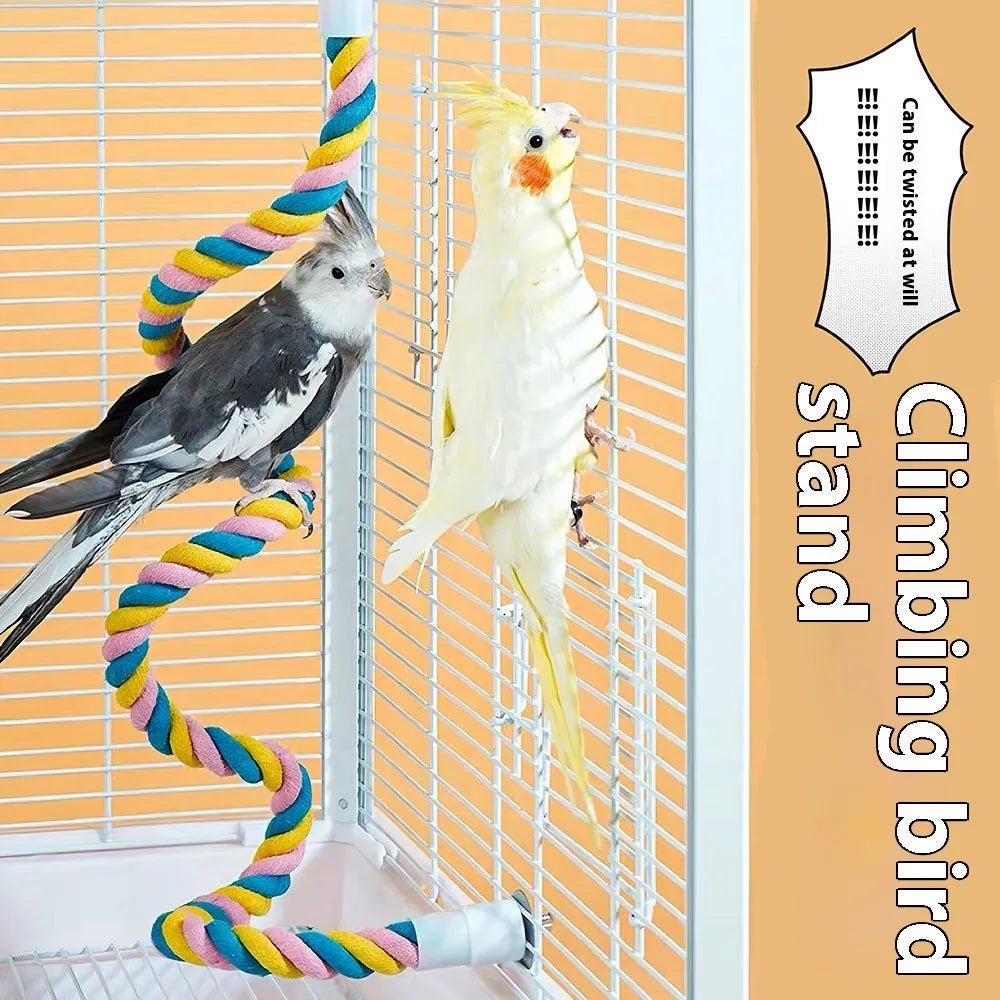 Climbing cotton string nibbling toy bird for birds available in S, M, and L sizes