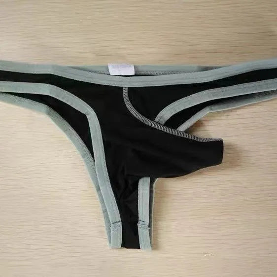 Men's ice silk underwear briefs shown in multiple colours including army green, black, and sky blue