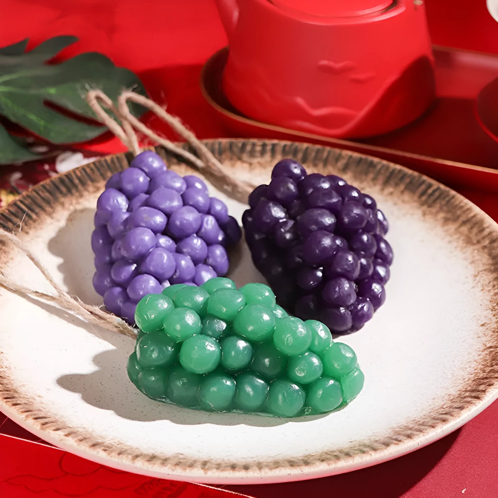 Purple and green grape handmade soap bars weighing 80 grams
