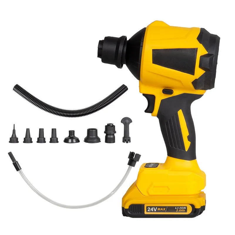 Yellow rechargeable lithium battery dust gun for office cleaning with 680W power and 18V operation
