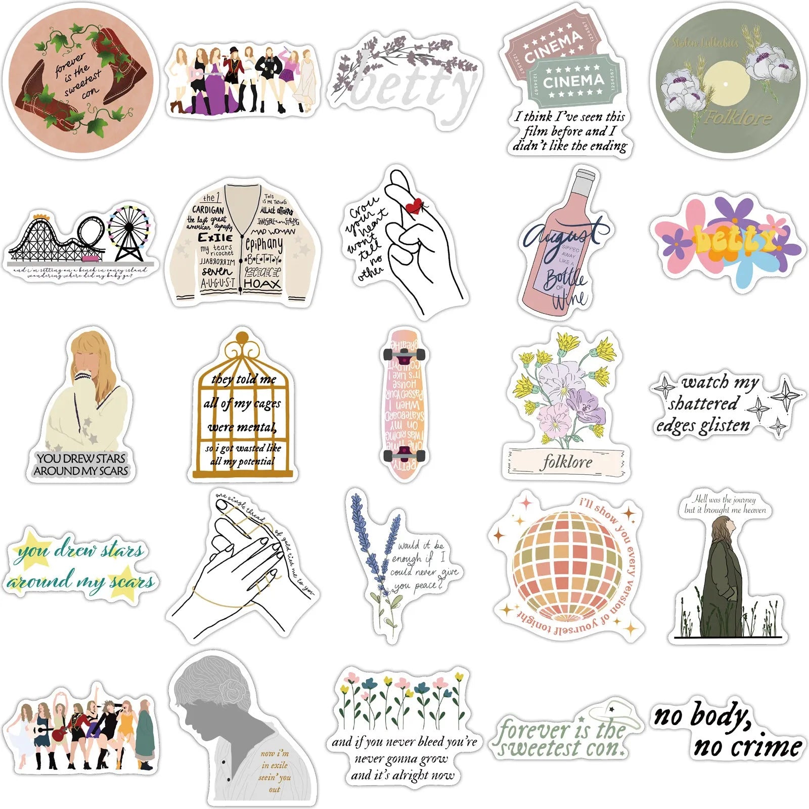50 waterproof graffiti colour cartoon adhesive sticker sheets for luggage and notebook decoration