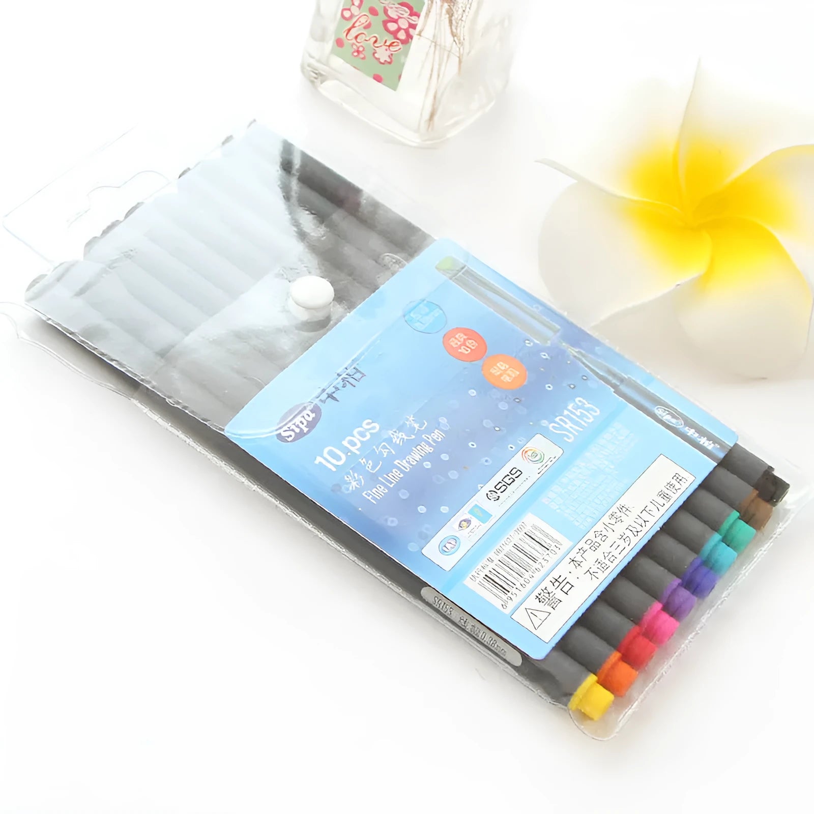Hook line pen set with 0.38mm syringe tips for architecture and broadcasting technical drawings