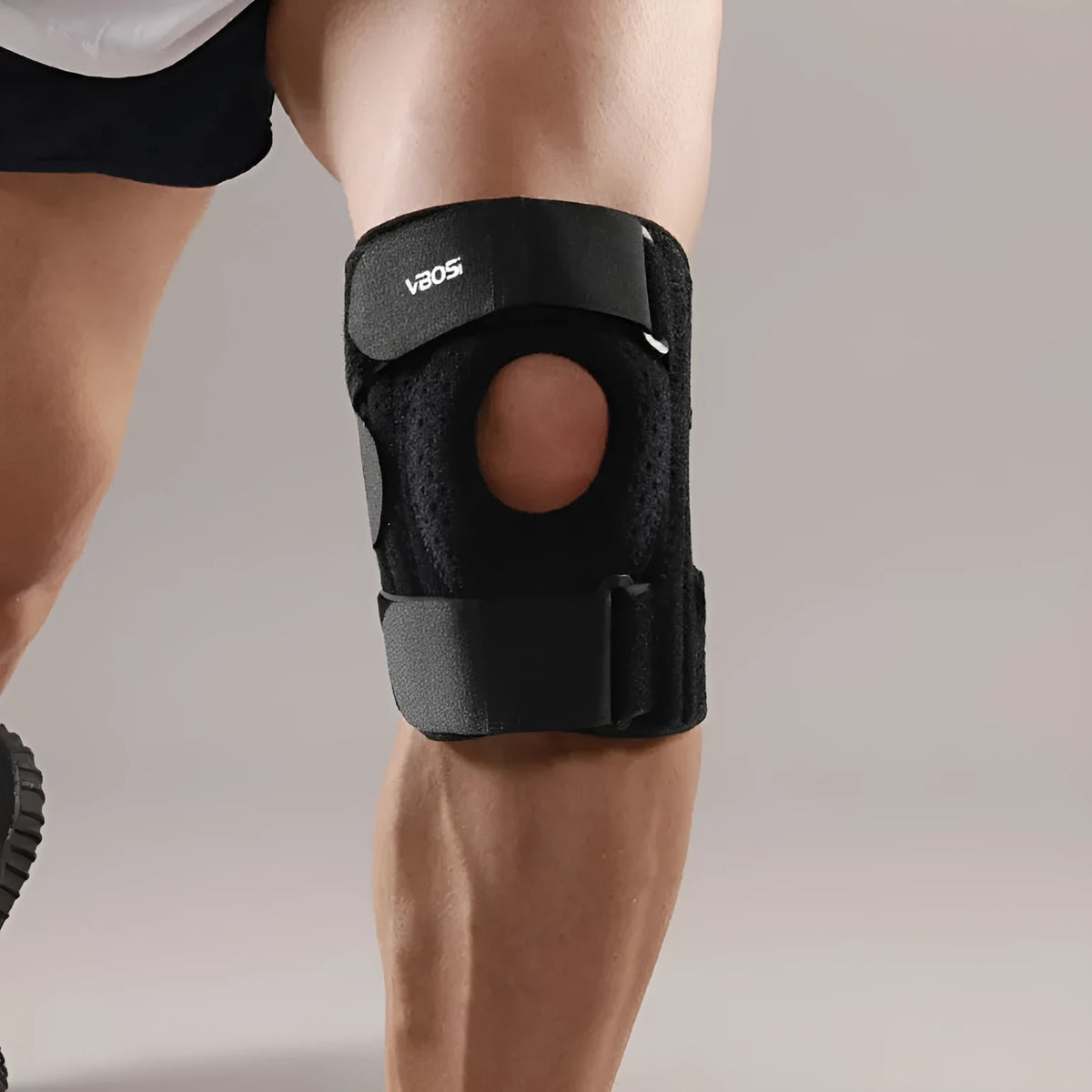 Black silicone non-slip knee pad for outdoor sports running cycling adult protective gear