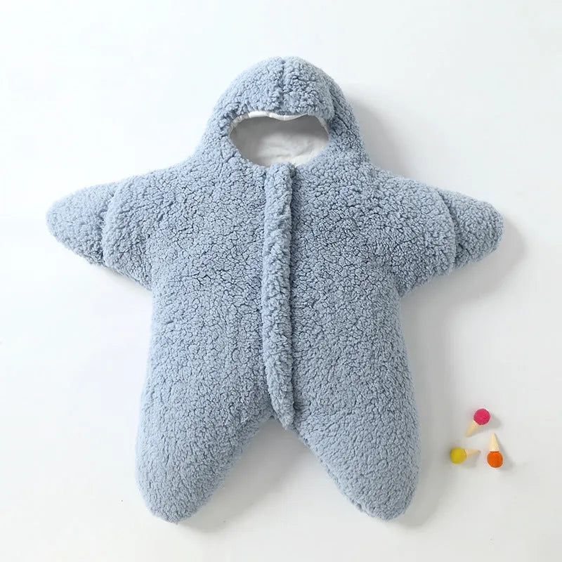 Starfish lamb design baby winter sleeping bag in cashmere and cotton for 0-6 month olds