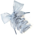 Transparent silk shoelaces in wide 4cm design showing colour options including wine red, pink red, purple, black, and white