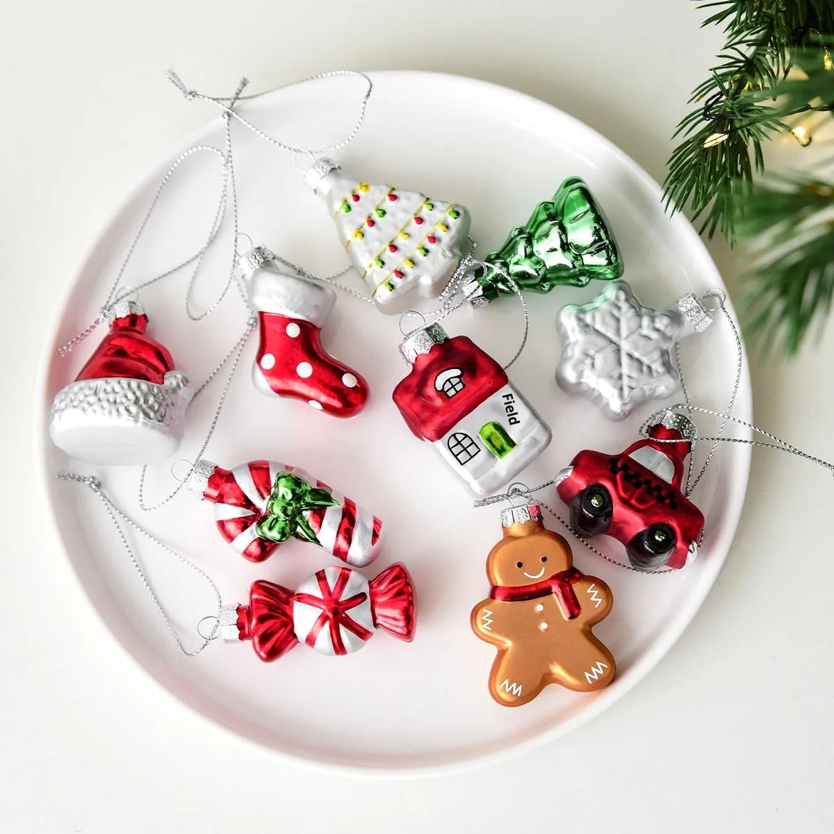 Glass Christmas snowman old man pendant hanging ornament clear glass modern simple style
