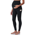 Antenatal yoga workout exercise pants in black with high elasticity and abdominal support for maternity