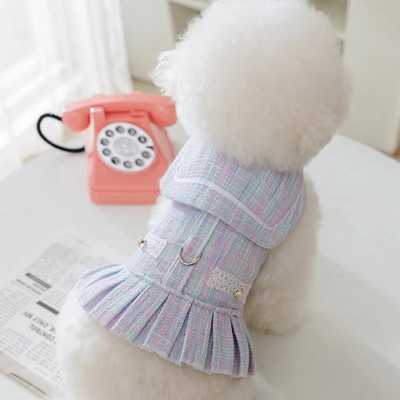 Salem purple polyester pet clothing for a small dog on a white background.