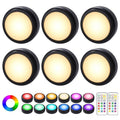 Black remote control LED night light set, six lamps and two remotes, 61.5mm RGB breathing light