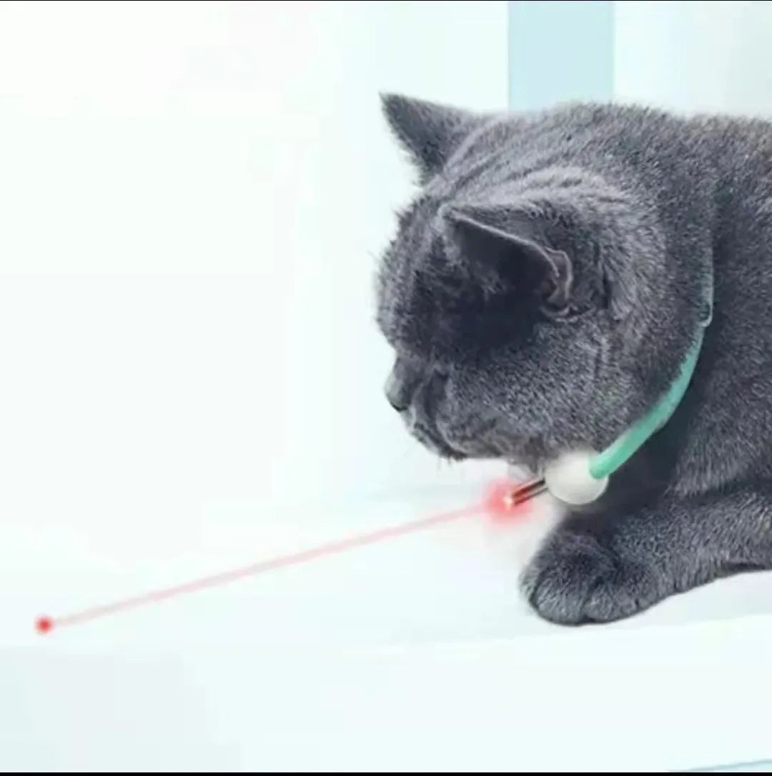 Automatic cat teaser with infrared laser pen light and monochrome PC TPC laser collar for cats