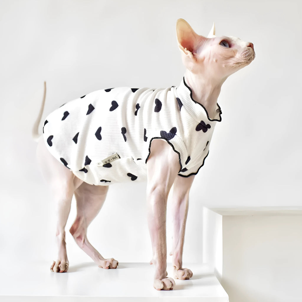 Sleeveless rubber cat vest in a choice of ten colours and six sizes from XS to XXL