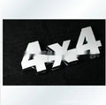 Metal 3D car badge for off-road 4x4 vehicle rear, 9cm x 3.5cm, silver finish