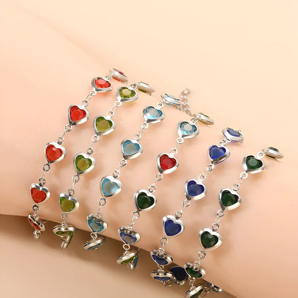 Devil's Eye geometric heart-shaped stainless steel bracelet in one of six electroplated colour options.