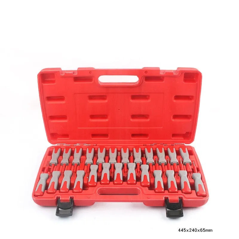 25-piece automotive terminal removal tool set for electrical connector disassembly