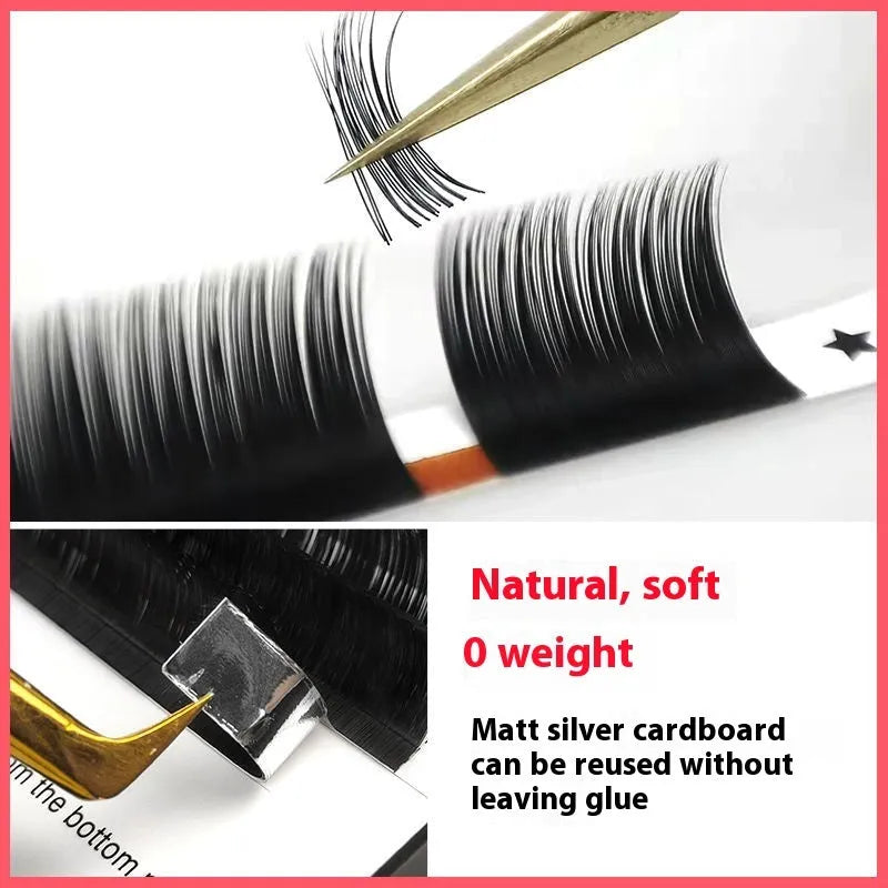 16-row dense false eyelashes made from mink hair with matte round wool finish