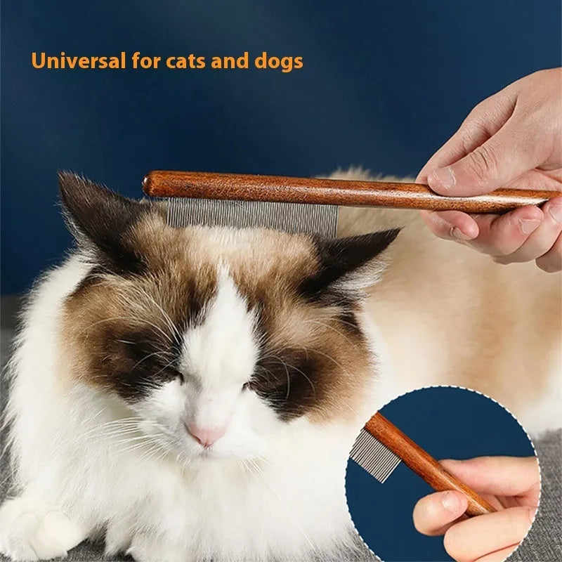 Stainless steel flea comb for dogs with dense teeth for grooming