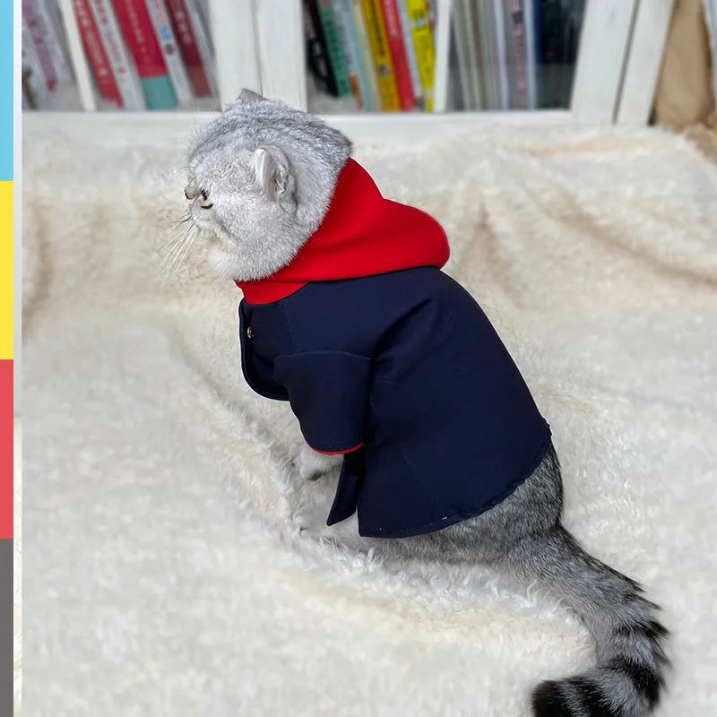 Pet hoodie photo prop in Tiger Staff Yuren colour for cats and dogs