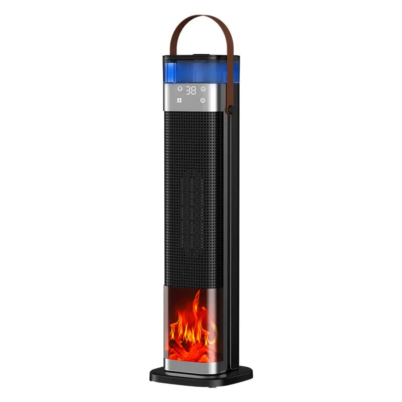 Vertical humidifying heater with remote control, dimensions 16x16x52.6cm