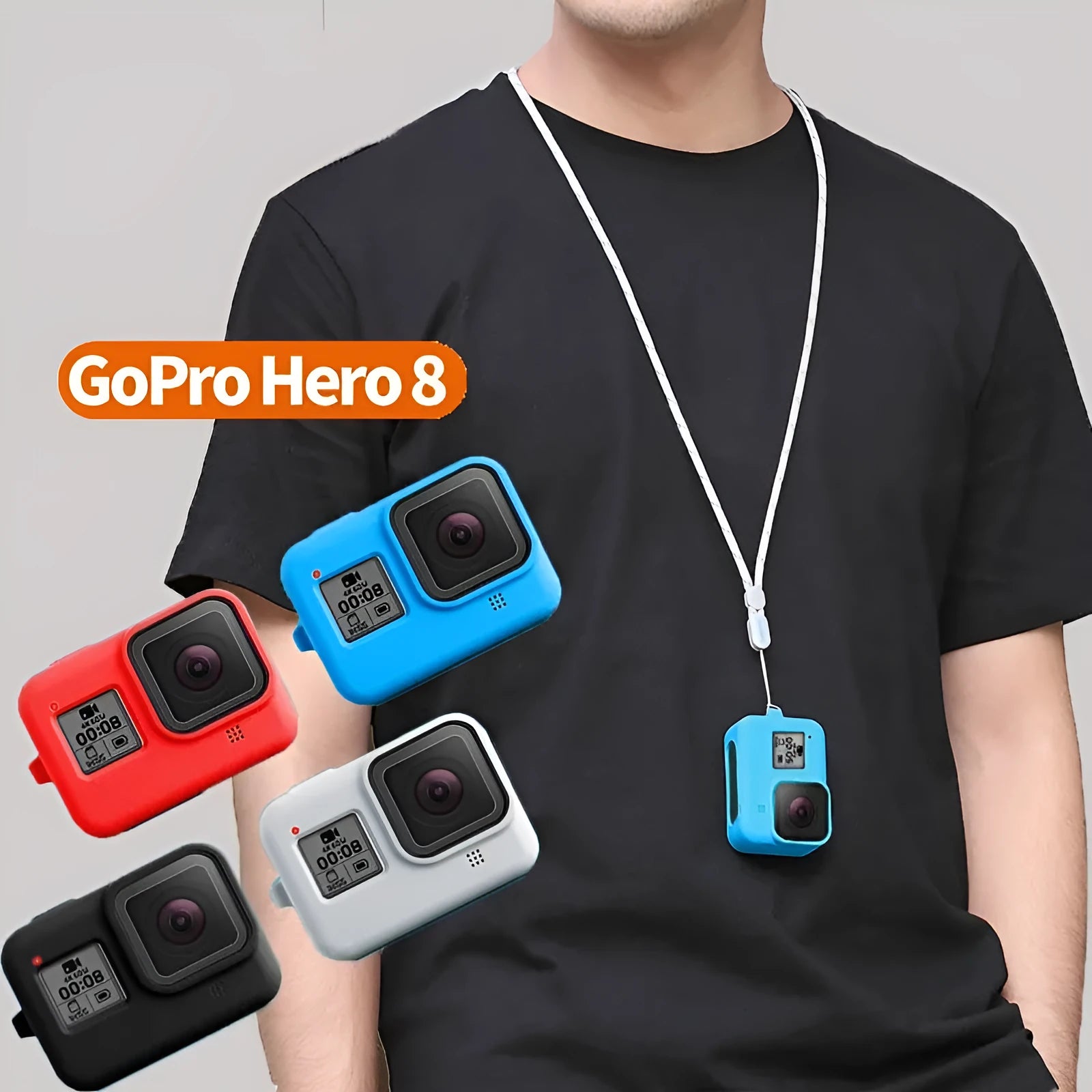 GoPro Hero8 Black protective sleeve and carrying strap kit in multiple colour options