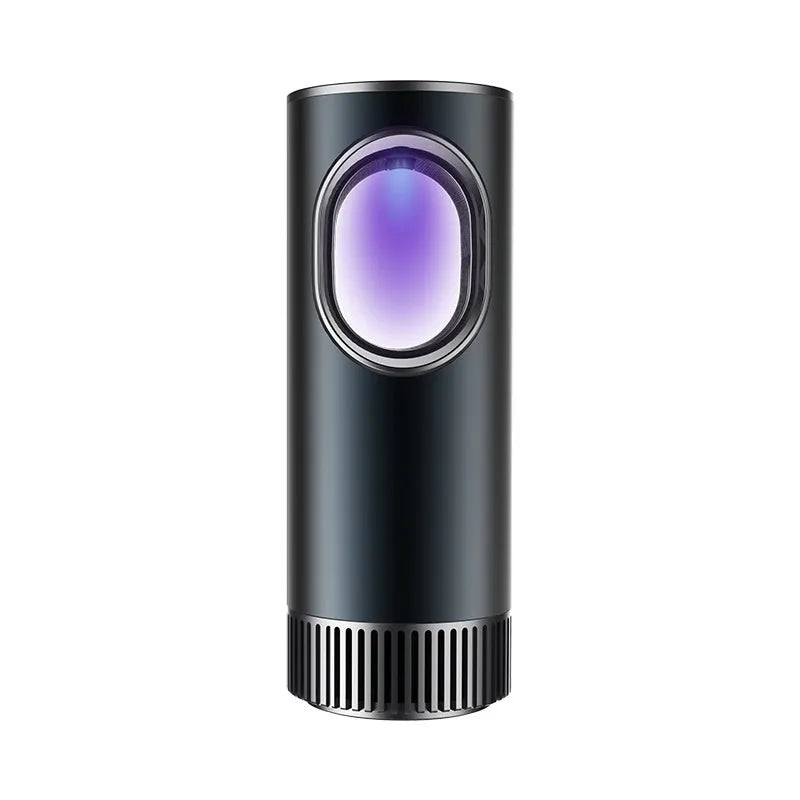 Black car air purifier with formaldehyde removal function and USB power cable