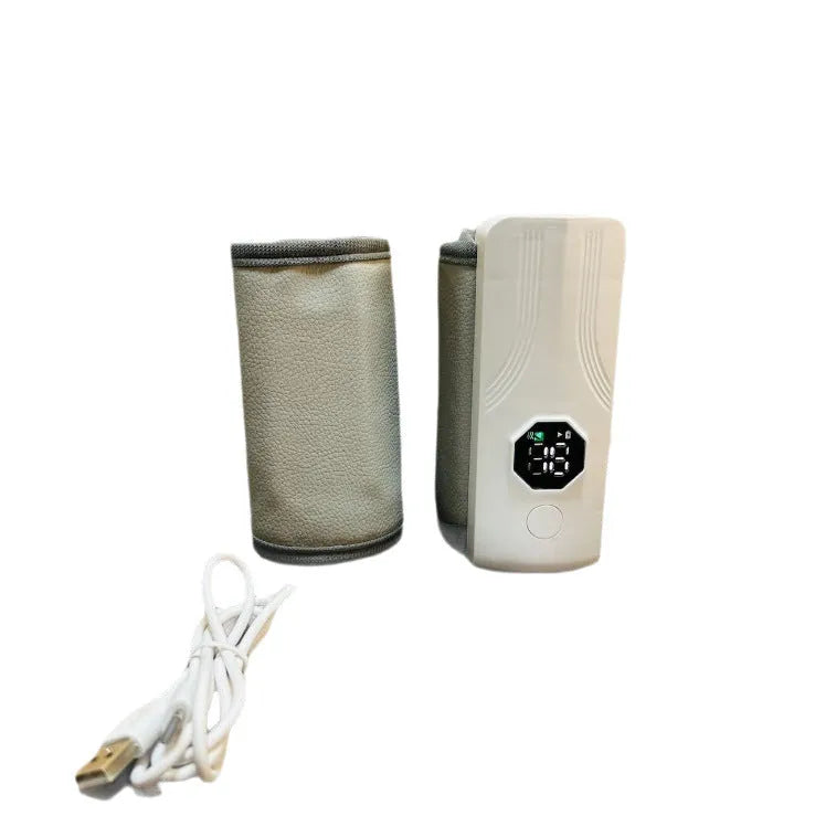 Grey and white car charger electric milk warmer with ABS polypropylene body