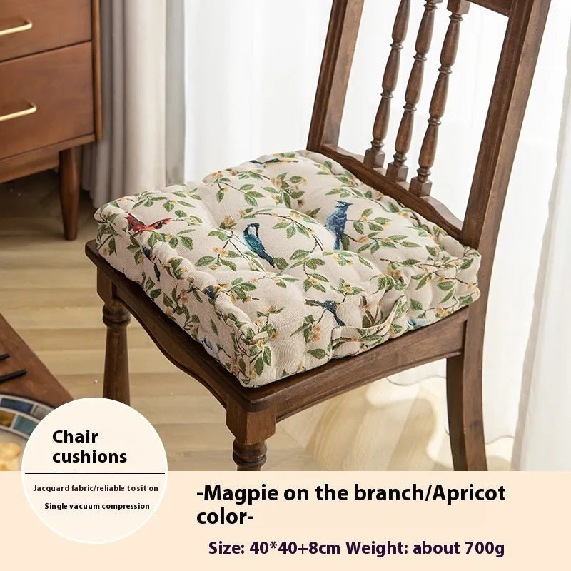 American style dining chair seat cushion with floral pattern, 40x40x8cm dimensions with thick padding