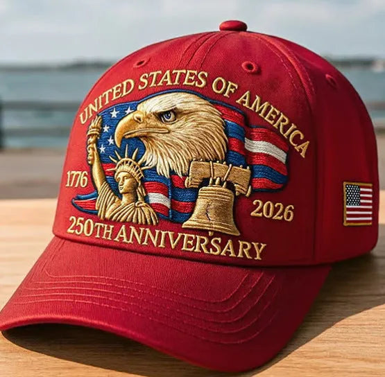 250 weeks old embroidered American eagle head cotton baseball cap dome crown sunscreen breathable sunshade anniversary colours