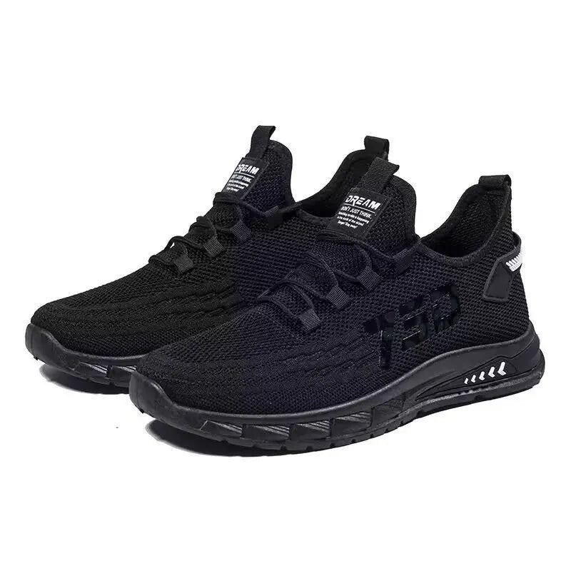 Lightweight low-top mesh sneaker in a neutral colour on a flat plastic sole.
