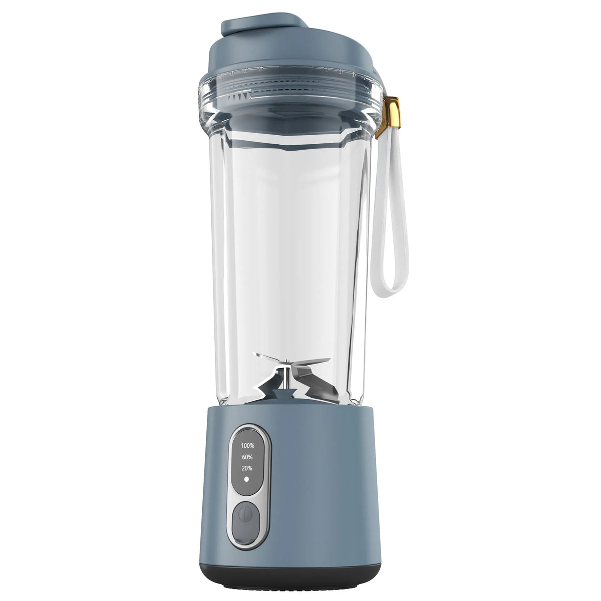 Portable electric juicer cup 500ml 300W in black with straw and charging cable