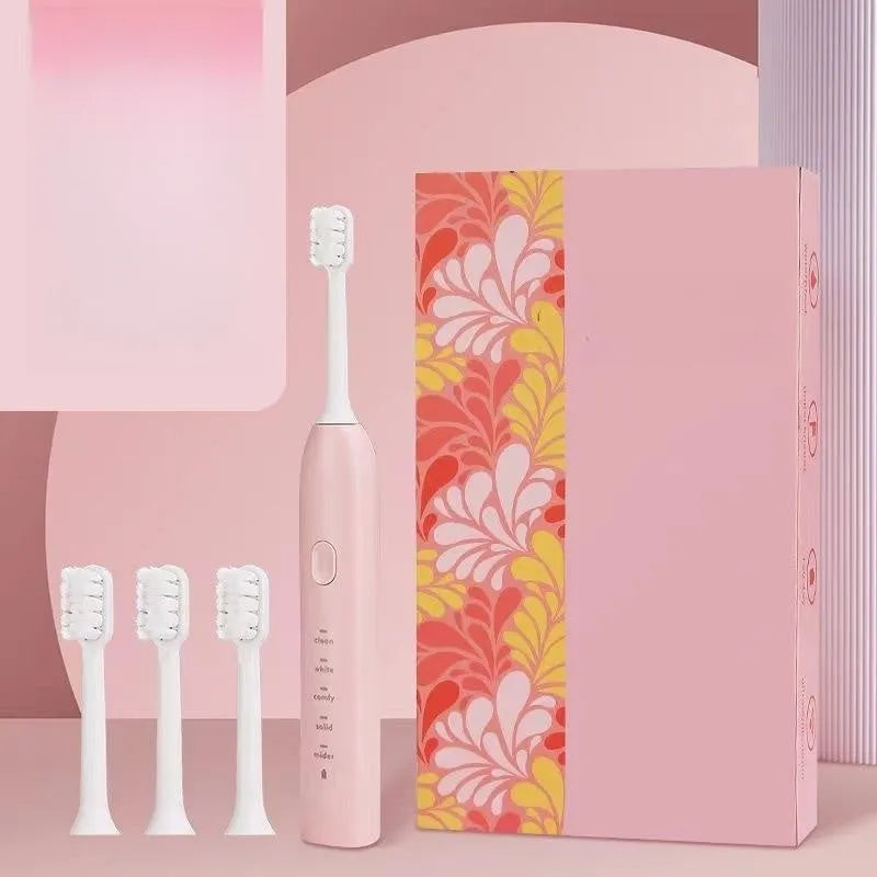 Yellow rechargeable electric toothbrush with small duck design and USB charging cable