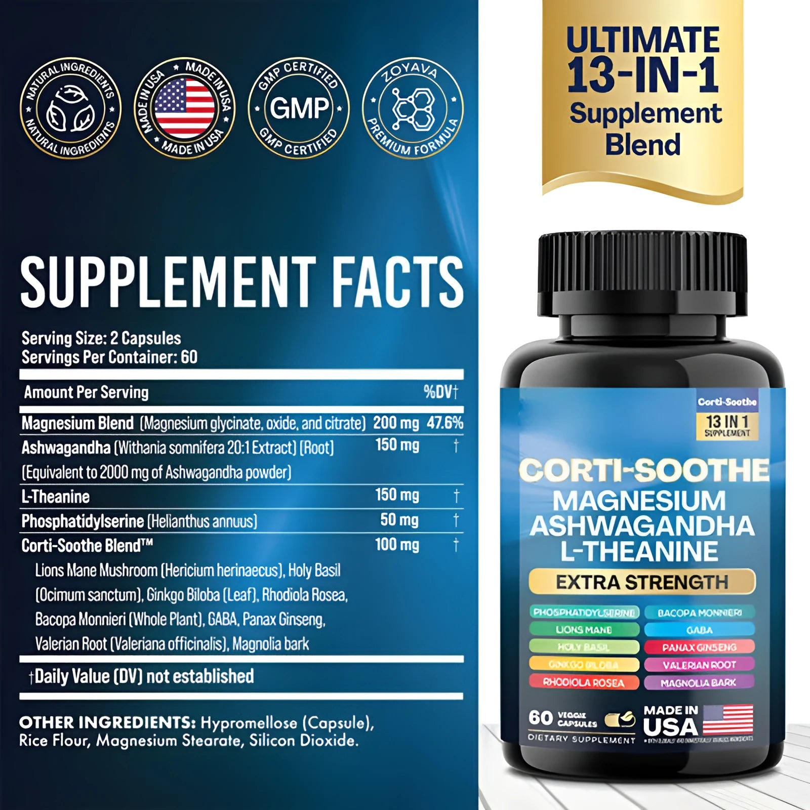 Bottle of 60 South African Drunken Eggplant magnesium supplement capsules