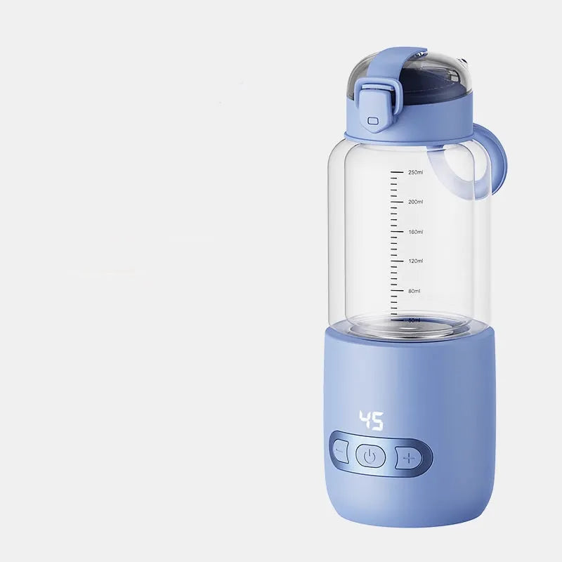 Wireless portable baby milk mixer with glass thermostatic cup 86x210mm in white