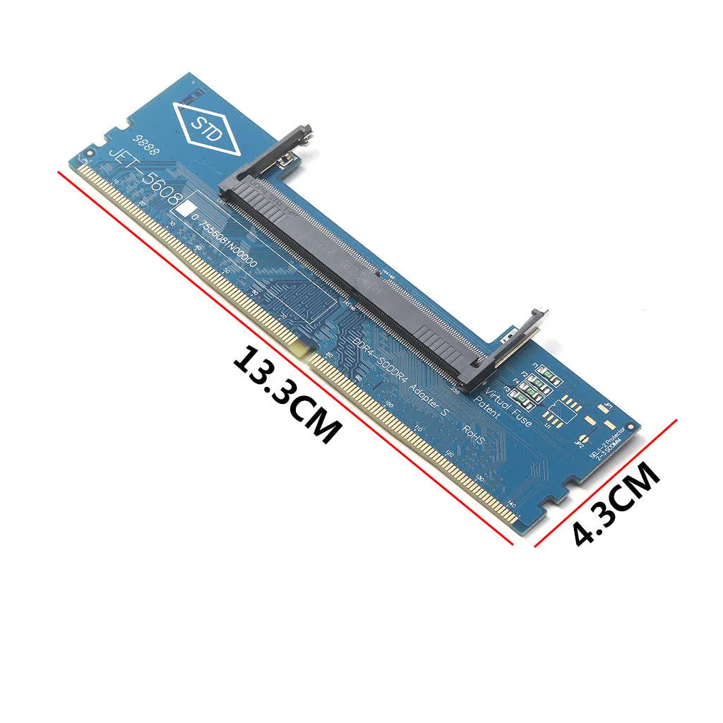 DDR4 laptop to desktop memory adapter card with electrostatic packaging