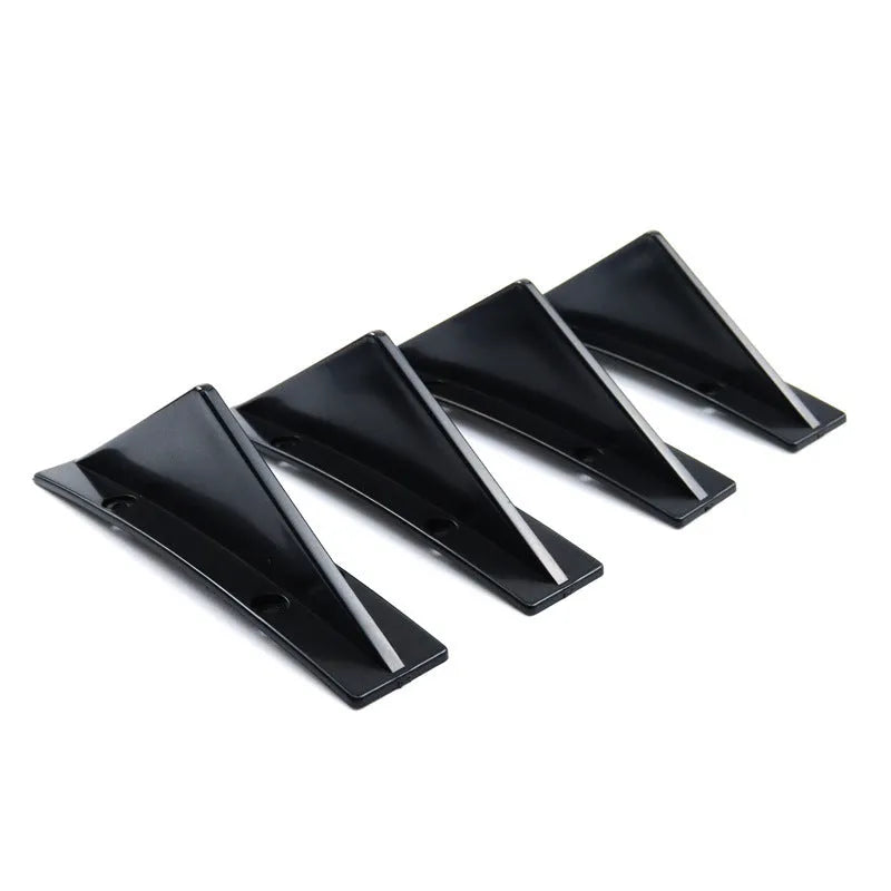 Black carbon fibre ABS triangle rear spoiler for General Motors vehicles with mounting hardware