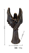 Dark angel resin statue ornament with Gothic style measuring 6.5x5x17cm