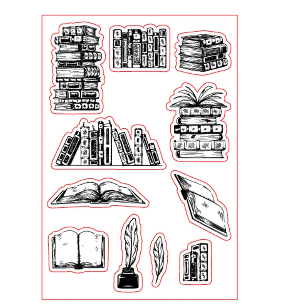 Transparent silicone stamp measuring 11 by 16 centimetres with self-adhesive back for hand account cards