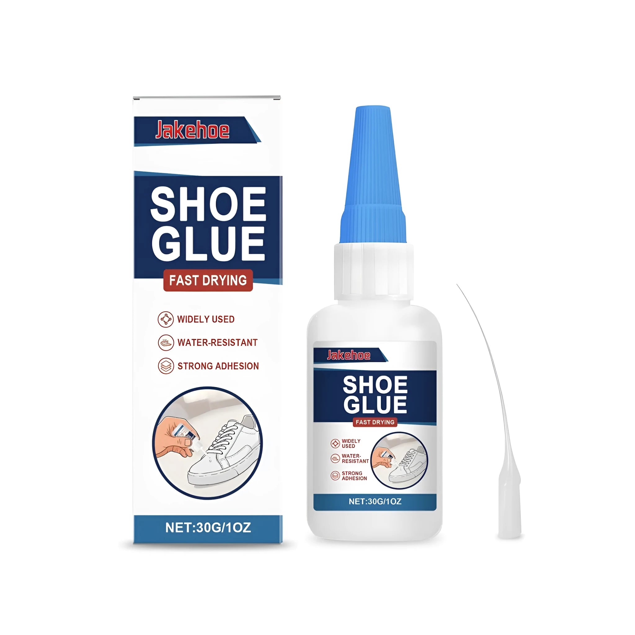 30g tube of professional shoe repair adhesive with separate precision applicator dropper
