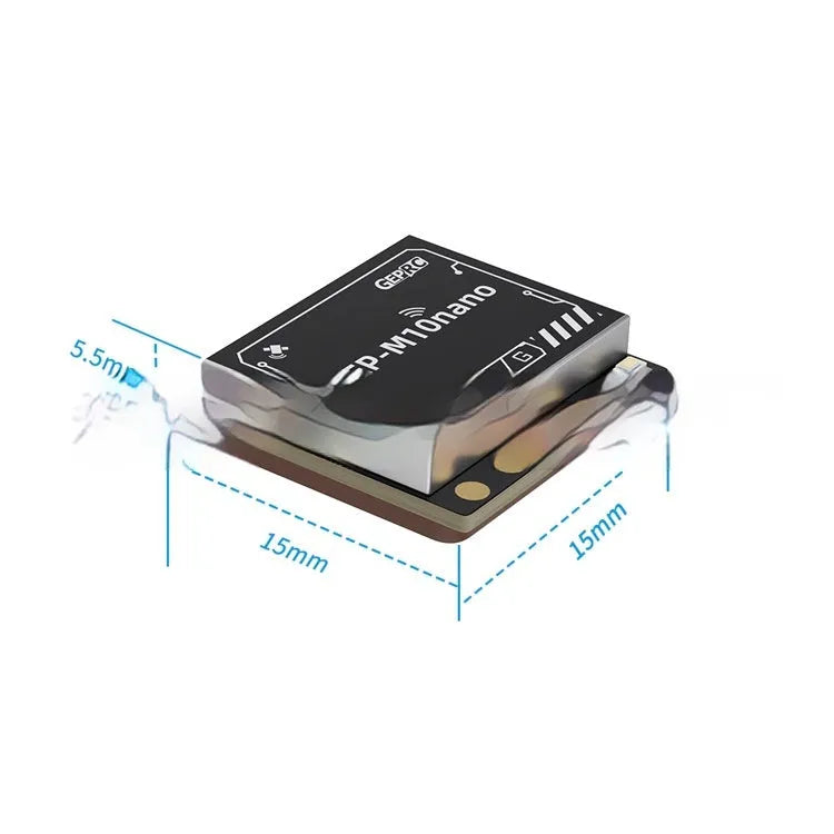 Gepp M10 Series GPS chip board with u-blox M10 specification and onboard load indicator, plastic, colour box.