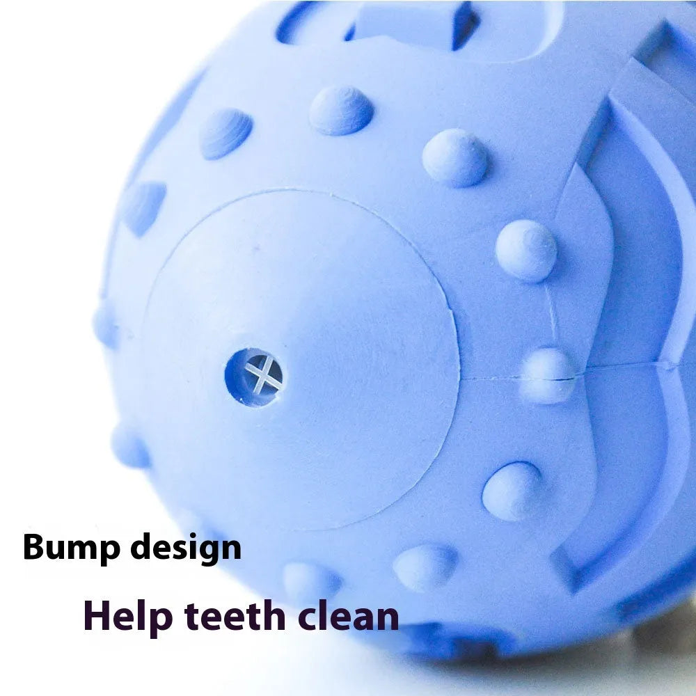 Light green bite-resistant rubber rugby dog toy with interactive vocal feature