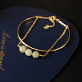 Women's Hetian jade lucky beads bracelet with gold inlay, shown in single, double, and three beads versions.